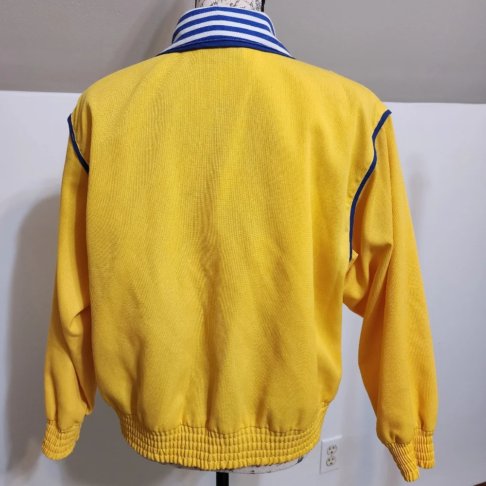 Joyce USA Jacket Vintage Full Zip Bomber YELLOW NAVY STRIPE small - Picture 5 of 9